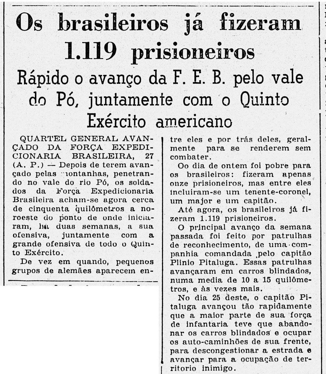 sentandoapua's tweet photo. Notícias da 2ª Guerra: 28ABR1945-Rápido o avanço da FEB, pelo vale do Pó, juntamente com o 5º Exército Americano https://t.co/sAuowGjlpM
#ABR45 #DiarioDeNoticias #WWII #FEB #Italia #5thArmy @exercitooficial @feb_brasil @USArmy https://t.co/BF3i2X0m2g