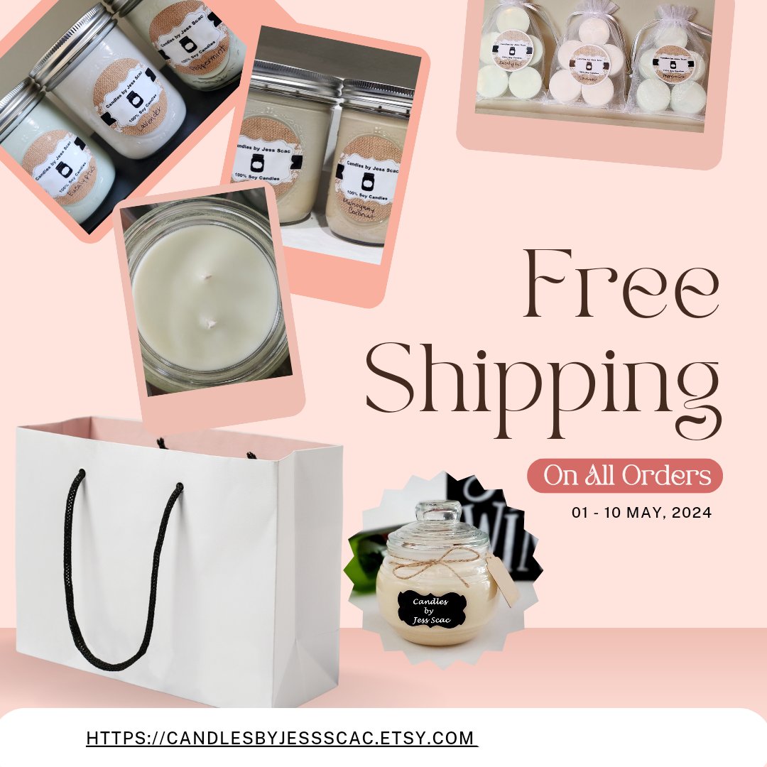 Subscribe to my monthly newsletter and enjoy free shipping at my etsy candle shop from May 1st to May 10th, 2024. Subscribers will receive their #FreeShipping coupon code, that can apply at checkout from May 1st to 10th only. Subscribe now: author-jessica-scachetti.mailerpage.io