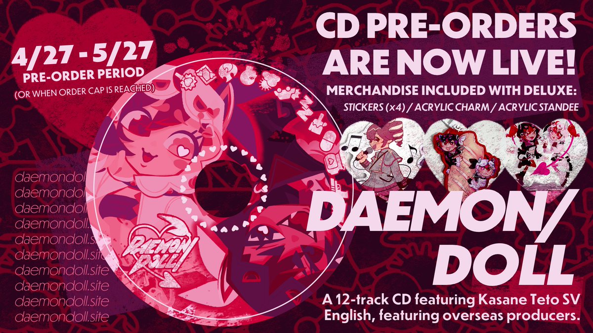 DAEMON/DOLL CD PRE-ORDERS ARE NOW LIVE FOR US AND JAPAN! 💕💕💕💕💕 daemondoll.bigcartel.com/product/daemon…