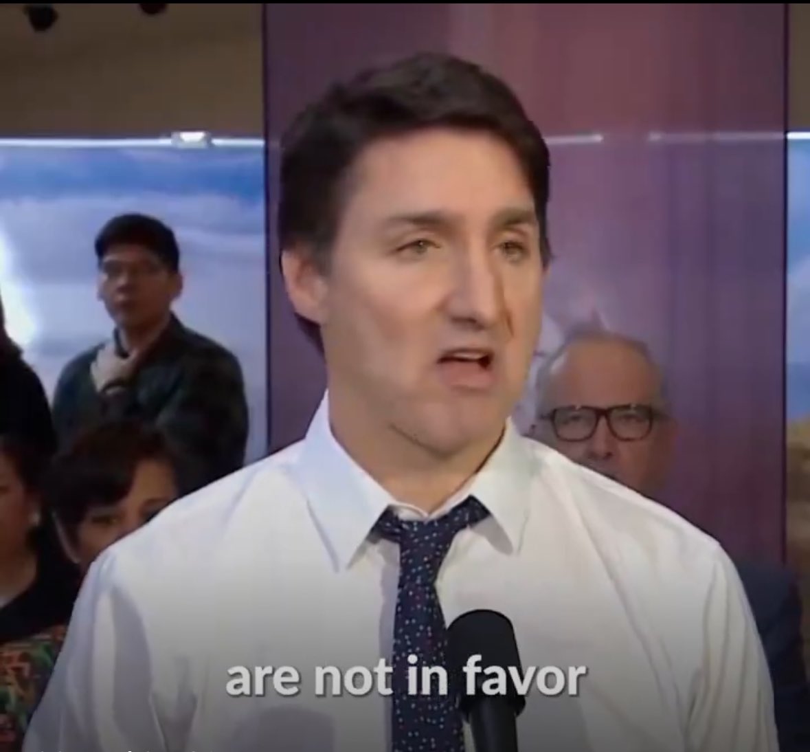 This is a shot of Trudeau when he says the conservatives aren’t in favor of the capital gains tax. He is such an angry man. This is the true Trudeau.