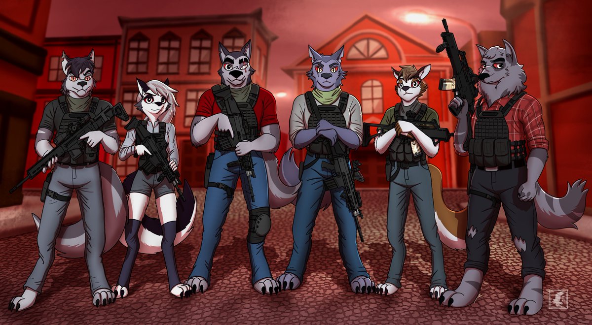 WesleyConnor6's tweet image. Commission art by @fish_birb 

Vortex and Loona team up with members of Hellpack MC: Rex, Royce, Raghnall and Reaper. These six have a huge role in The Devil&apos;s Wolves. 

#thedevilswolves #irishangel #HelluvaBossOCs #HelluvaBoss #Royce #Vortex #HazbinHotel #Loona #HellpackMC