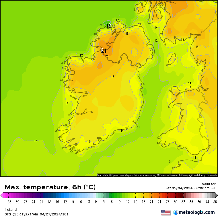 High pressure next weekend again with a potential for temperatures into the low 20s 🌡️ View the latest forecast here 👉donegalweatherchannel.ie/national-forec…