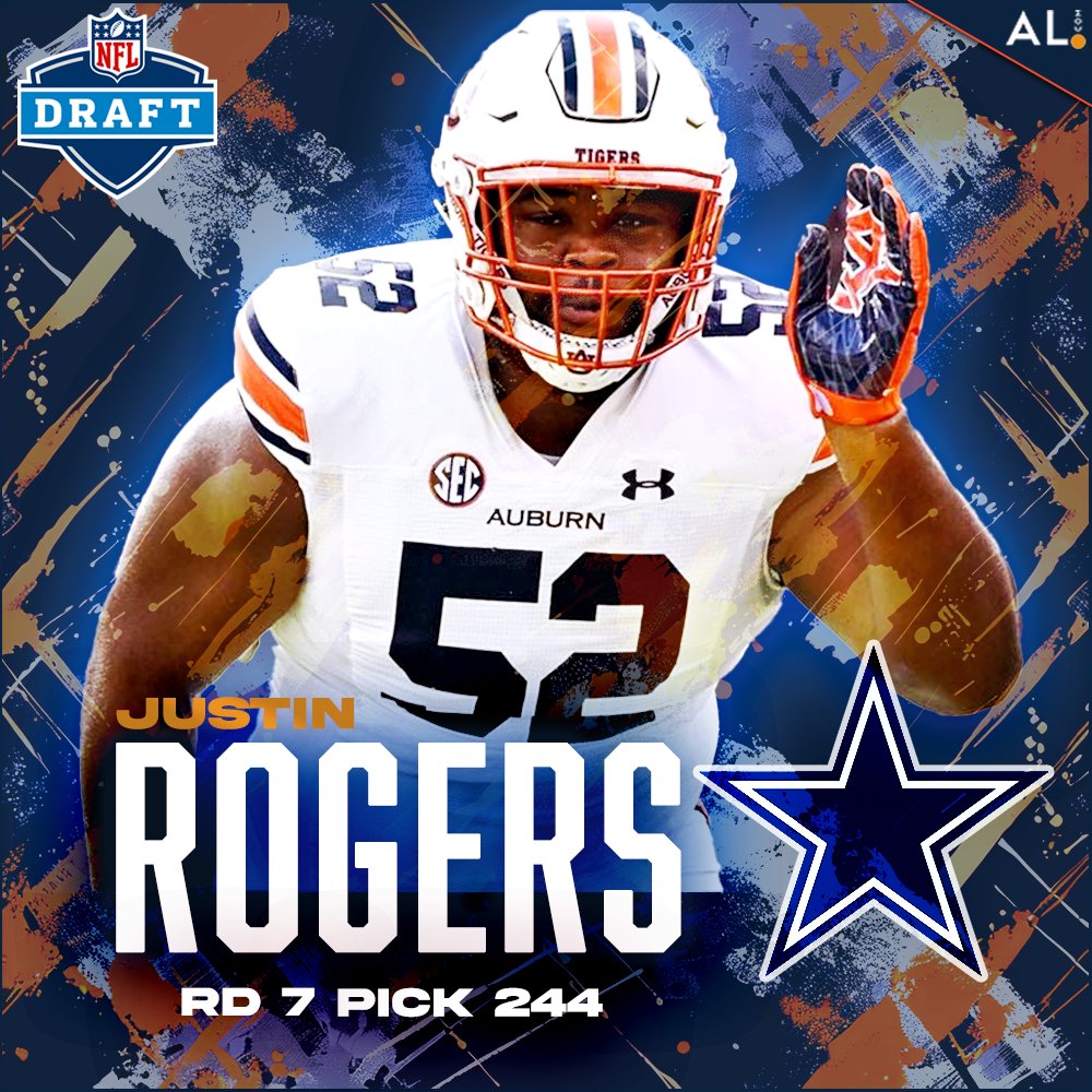 With the 244th pick of the 2024 NFL Draft, the Dallas Cowboys select Auburn's Justin Rogers. #WarEagle