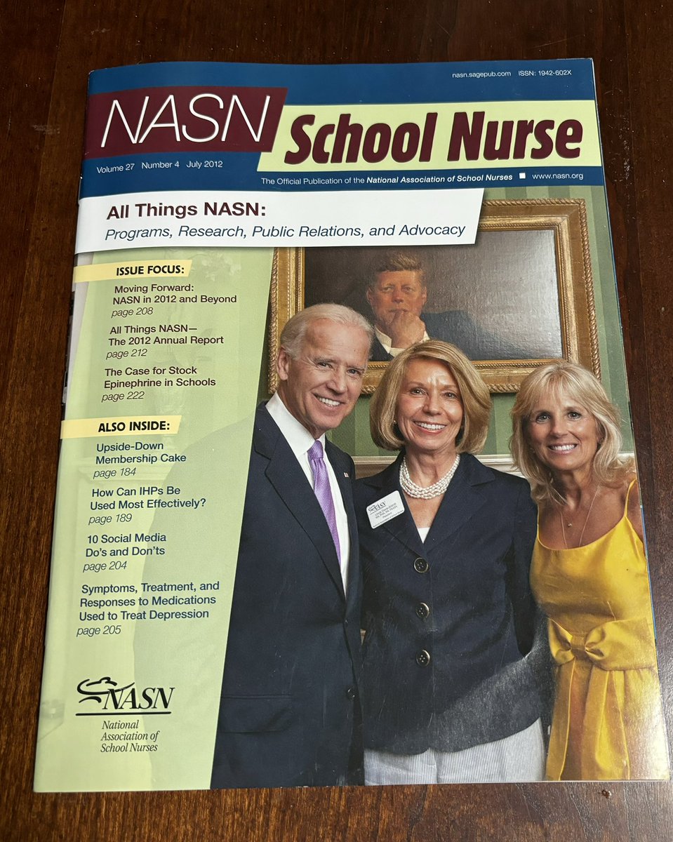 Sharing this 2012 NASN School Nurse Journal. The photo was taken in 2011 with NASN’s then President Linda Davis-Alldritt with VP Joe Biden and Dr Biden from the 17th Anniversary of the Violence Against Women Act. It’s time for another photo! #schoolnurses @schoolnurses