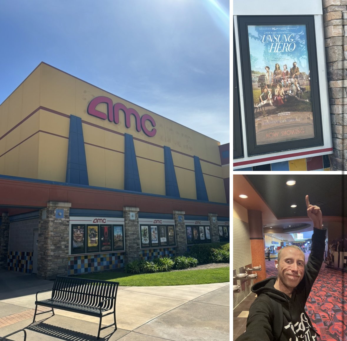 I’m Ready For @unsungheromovie At Manteca California @AMCTheatres At 4pm Today ☺️❤️ ☝🏻

@KelseyGrammer  @prayerdude @greglaurie @CatheLaurie  @Joel_Courtney @therealagbarlow  @harvestriv  @JonathanRoumie  @NYMag @nypostsports @GilpinPeri @kevinddaniels @MitchPoulos