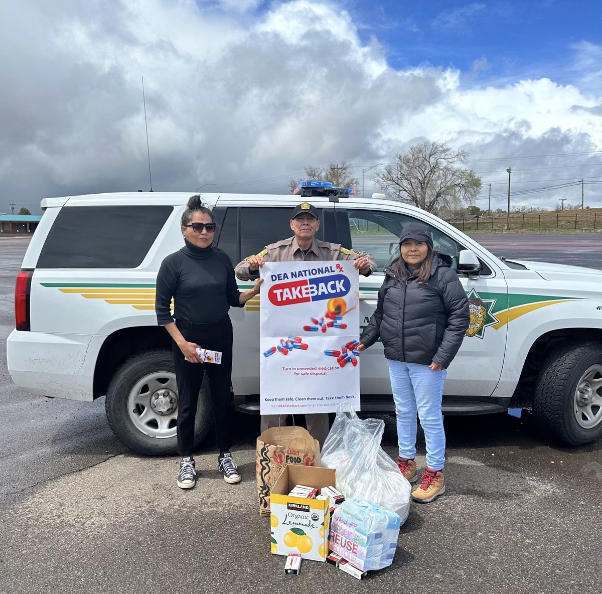 WINDOW ROCK, Ariz. - What a great turnout this afternoon at the DEA Nat’l RX Takeback, for the 'NN Wide RX Disposal Day,'  located at the NN Fairgrounds.

A HUGE thanks to everyone who dropped off their unneeded medication! We are always appreciative of our supportive community!