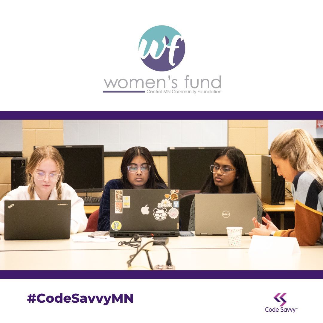 This weekend, as we work through the #Technovation submissions for this season's competition, we are incredibly thankful for the support of our sponsors. Thank you, Central MN Women's Fund, for helping us empower more #CodeSavvyMN girls to embrace their inner technologist! ❤️
