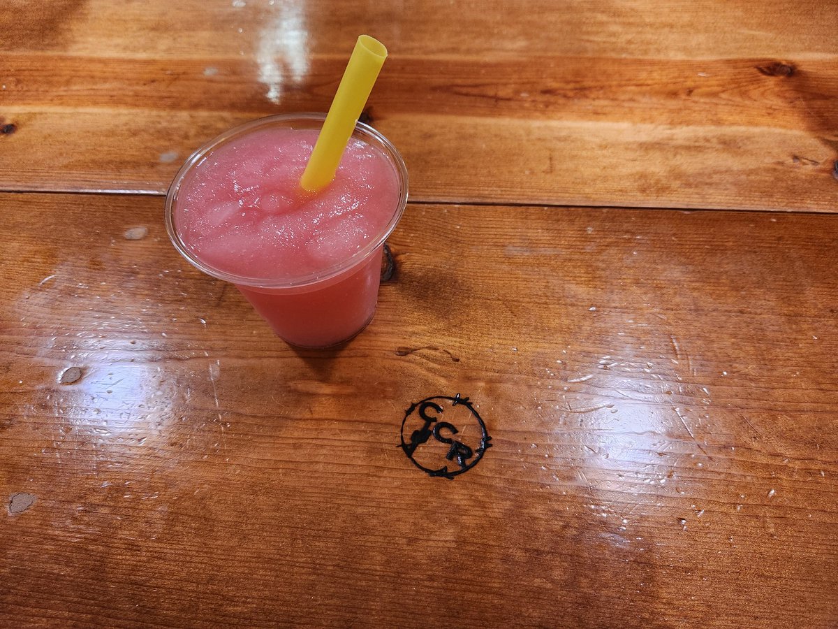 The prickly pear smoothy, our non alcoholic frozen drink.  We gather our own wild Cactus fruit for this popular treat.  #pricklypear #pool