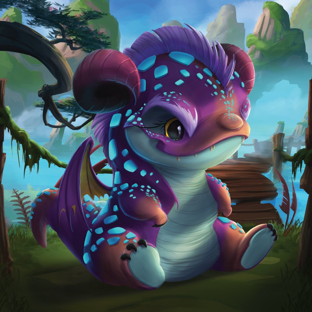 Hoppy Birthday Dragons!! 🥳🐉🎂 The Dark Spotted Hawk-Heads hatched & this New Land revealed... 🏝️'The Isles of Wōkòu' 🏝️ Hand-drawn & Painted by @FrankLaNatra 😍 Did any of your #Dragon Eggs hatch? #FluffleFam 👀