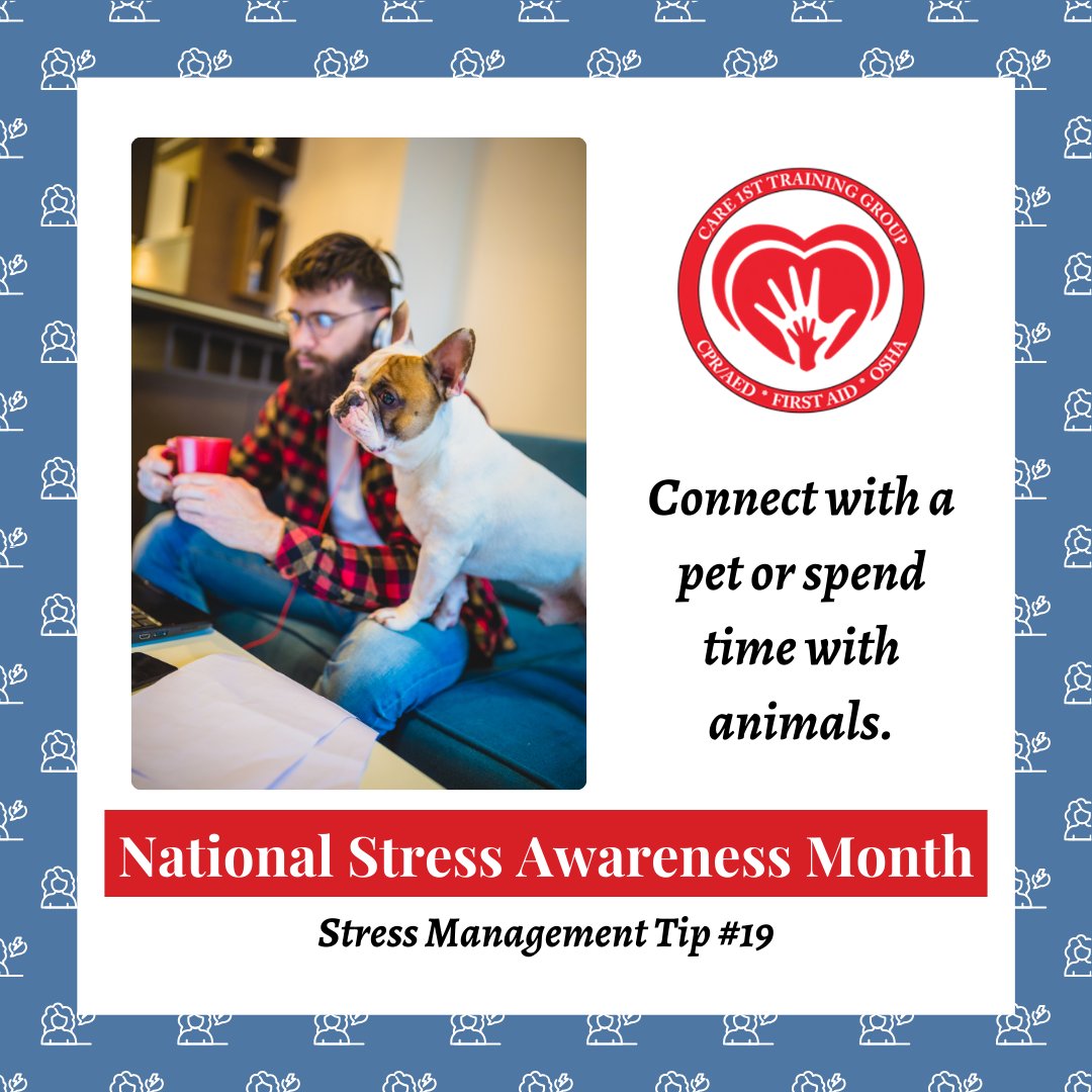 Feeling stressed? 🐾 Connect with a furry friend or spend time with animals to unwind! Pets have a magical way of lifting our spirits. #StressRelief #PetTherapy #Care1stCPR #Care1stTrainingGroup