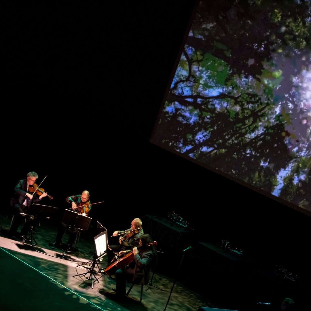 A final encore. @kronosquartet bid farewell to violinist John Sherba and violist Hank Dutt and toast to fifty groundbreaking years of music on Apr 28 at Royce Hall. Last chance tickets: bit.ly/4aiZk0m 📷: Nacion Imago