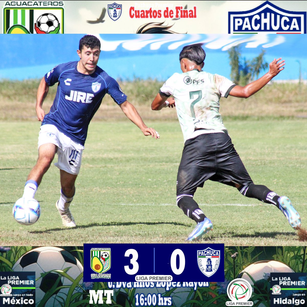 🟦MEDIO TIEMPO⬜️

⚽️ Aguacateros Club Deportivo Uruapan 3-0 Pachuca Premier
🥅 Vuelta cuartos de final

#PachucaPremier #laligapremierjuegaentodoméxico #LigaPremierFMF <a href="/LigaPremier_FMF/">Liga Premier FMF</a> <a href="/adictosala_p/">Adictos a la Premier Mx</a>