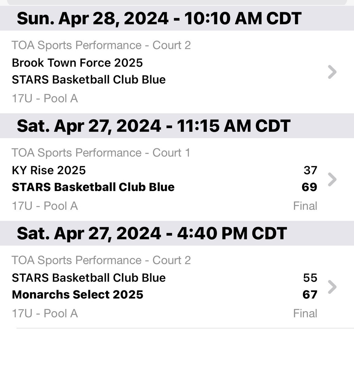 STARS SOUTH-Blue & Coach Hickman drop game 2, now 1-1 in ⁦@PrepHoops⁩ Music City Madness. Team full-strength tomorrow!