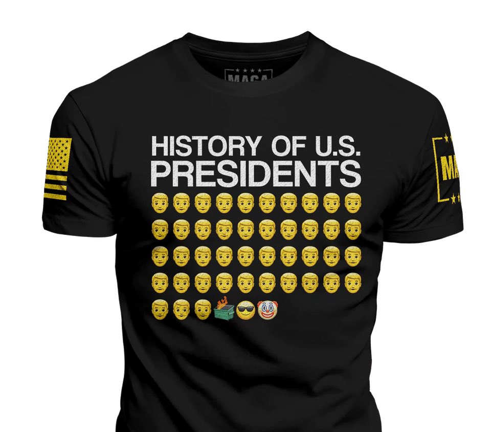 History of US Presidents 🇺🇸 explained accurately with emojis 😉 A must have MAGA t-shirt…😏 ♥️ 👊