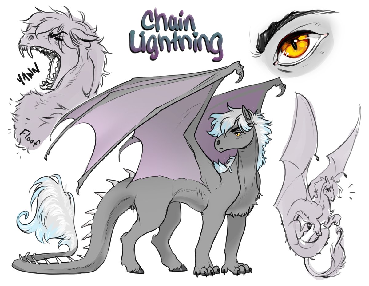 💜Chain Lightning ⚡️ #mlpfm #dragon #yawn #Doodlepage @HyperBurner