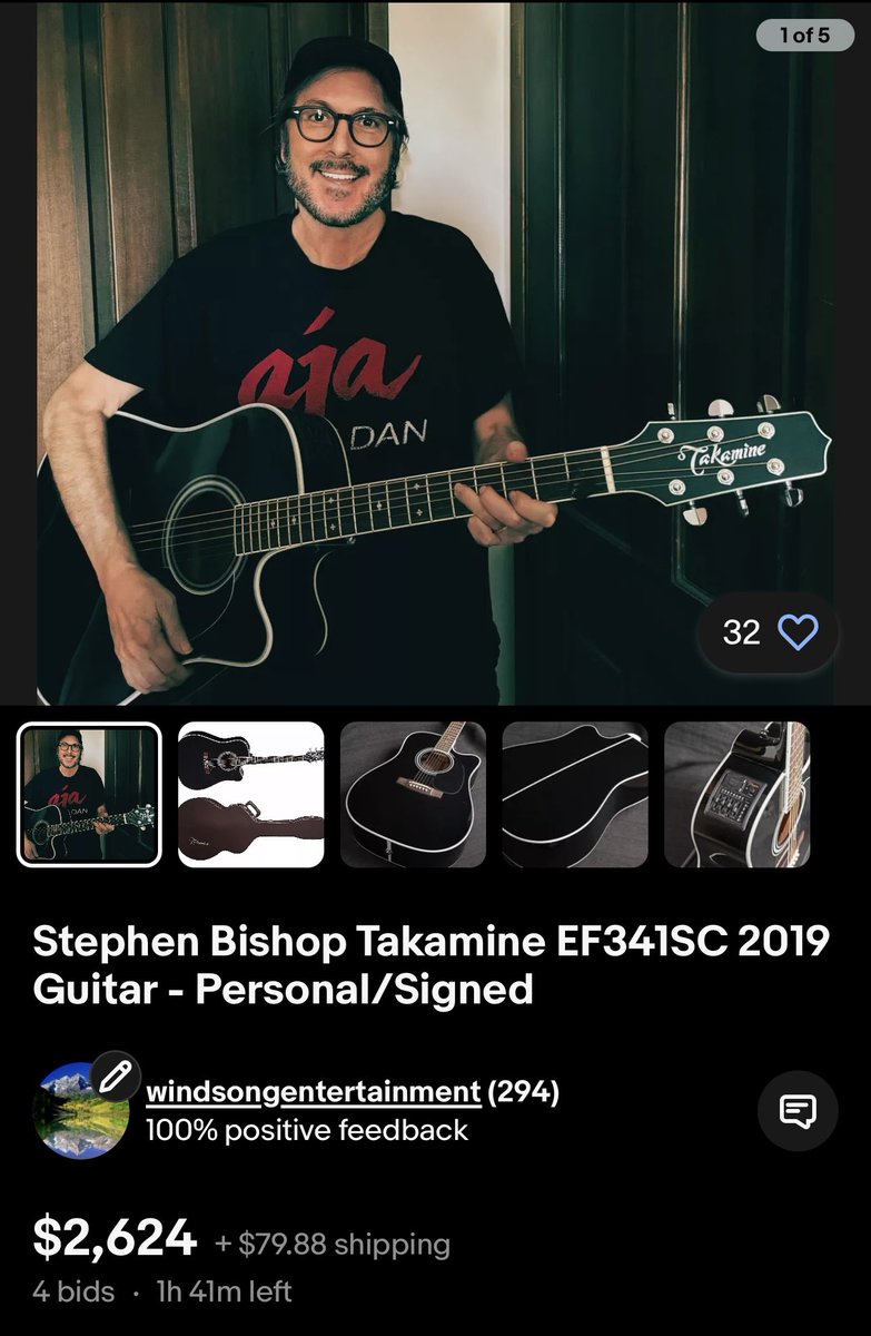 Less than 2 hours to go! I'll be matching the final selling price of the guitar. The proceeds will be split between four animal charities🐶🐈 ebay.com/itm/1863984324…