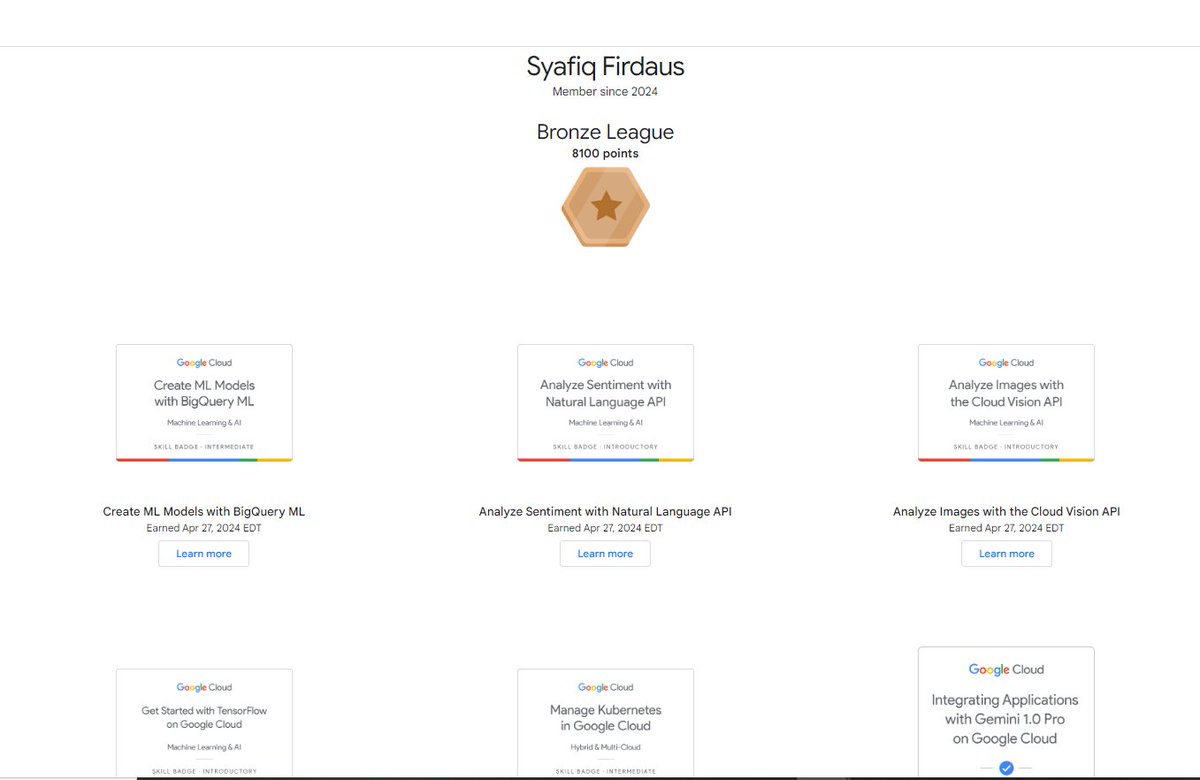 My profile is public and accessible at cloudskillsboost.google/public_profile… #GCPBoleh #Season6 #googlecloud