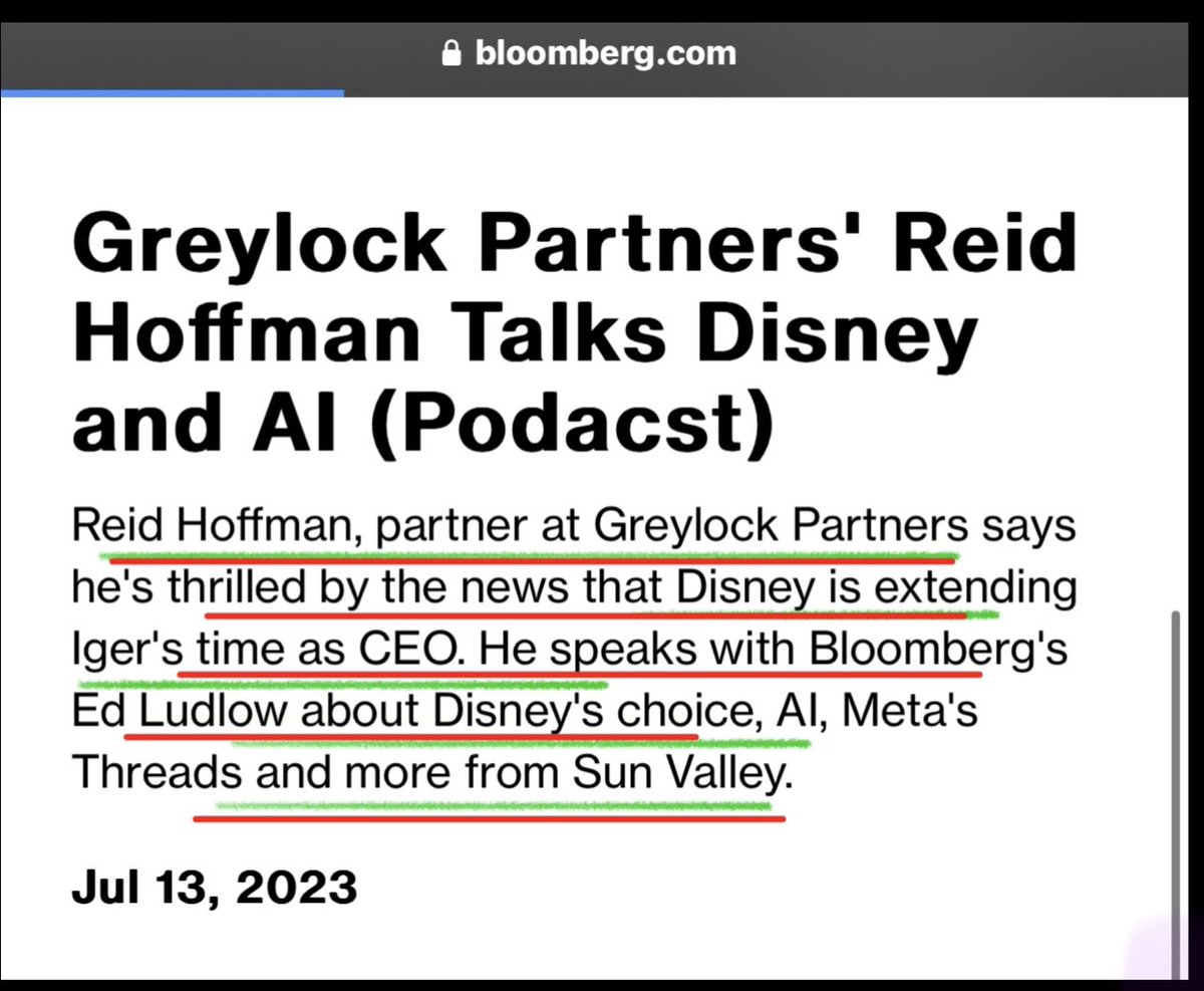 Who is #ReidHoffman 
A bagman for who? 
-Disney? 
-AI?
-CIA? 
Sketchy shady 💩