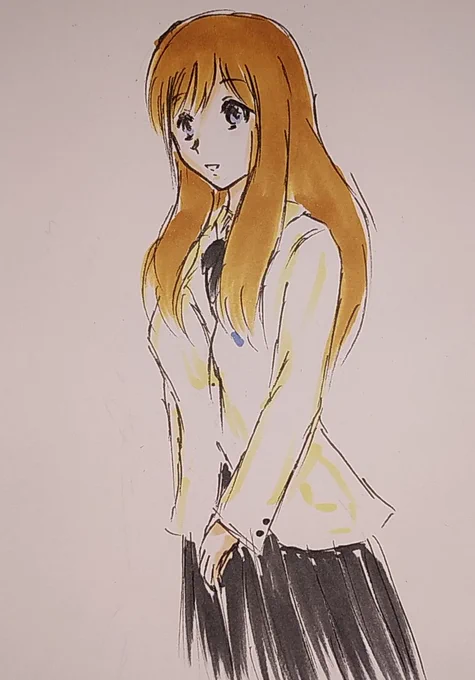 #1日1ユーフォ4-23昨日の舞台の余韻で精華衣装の真由を描きたかったらしい・・・ 