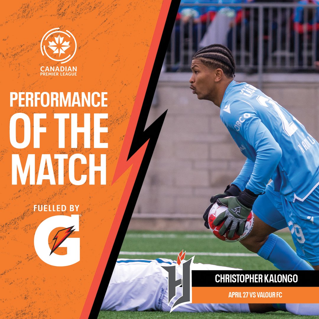 Chris Kalongo of @ForgeFCHamilton picks up the @Gatorade Performance of the Match 🔨 #CanPL