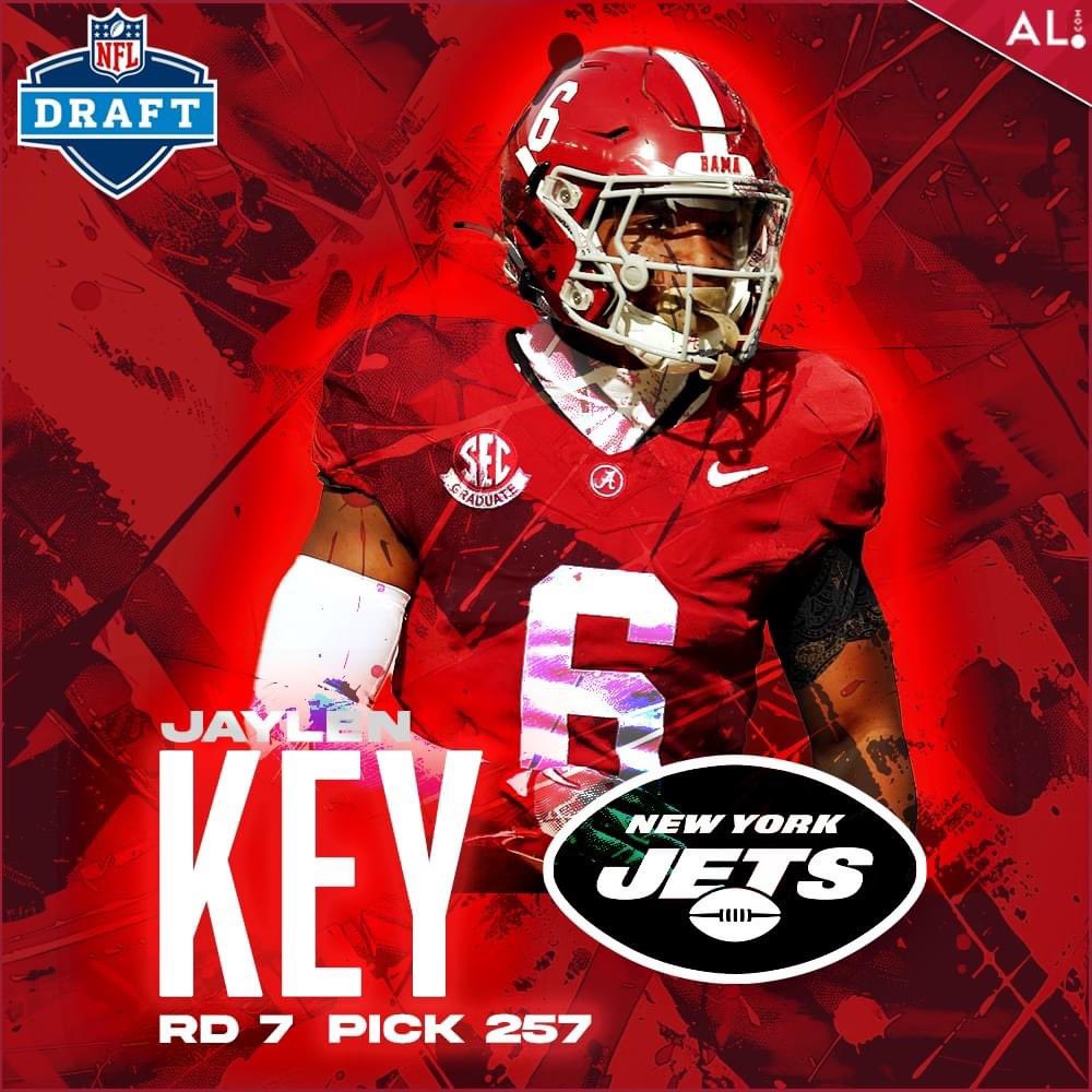With the final pick in The NFL draft , aka “ Mr. Irrelevant” The New York Jets picked Jaylen Key…Go out & show them what you’ve got !!!

#RollTideRoll
#BuiltByBama
#LANK