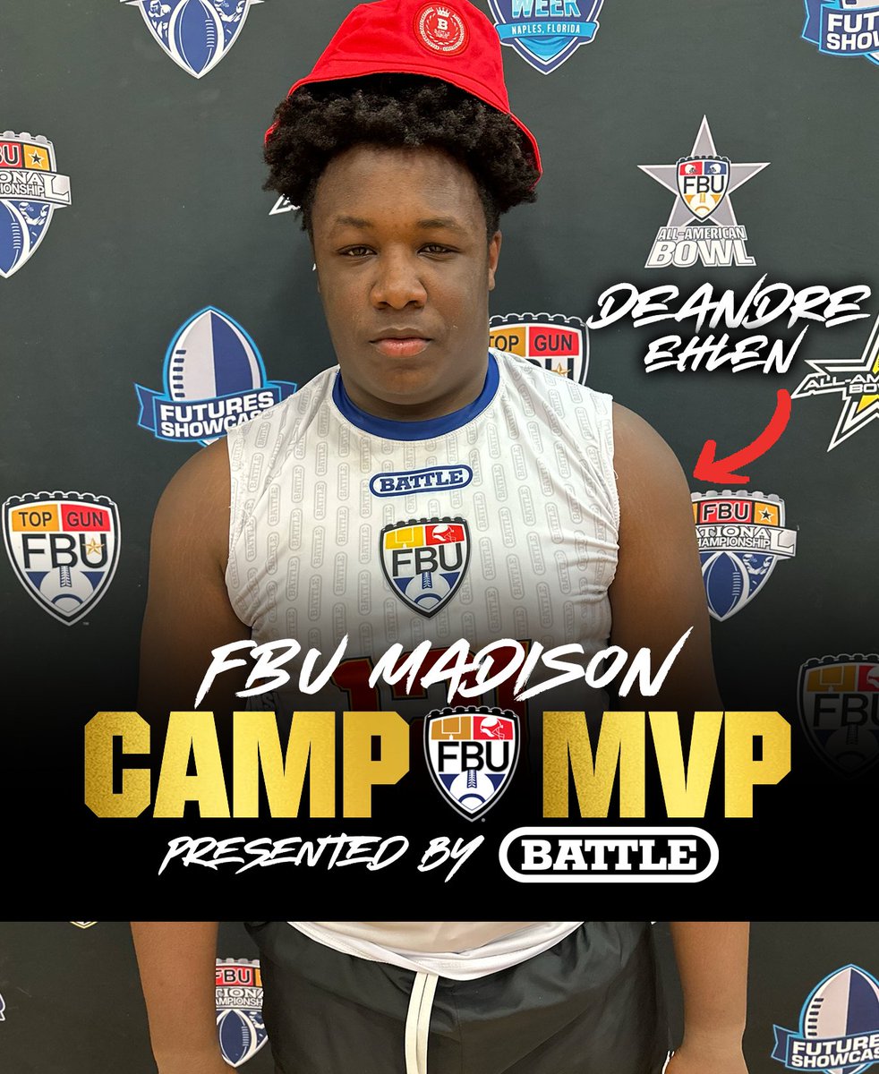 MVP STATUS ✅ Congratulations to Deandre Ehlen on being named the Middle School Battle Sports Camp MVP at FBU Madison 👏👏 See you in Paradise 🌴🏈 #PathToNaples #ParadiseCoast #FBU #GetBetterHere