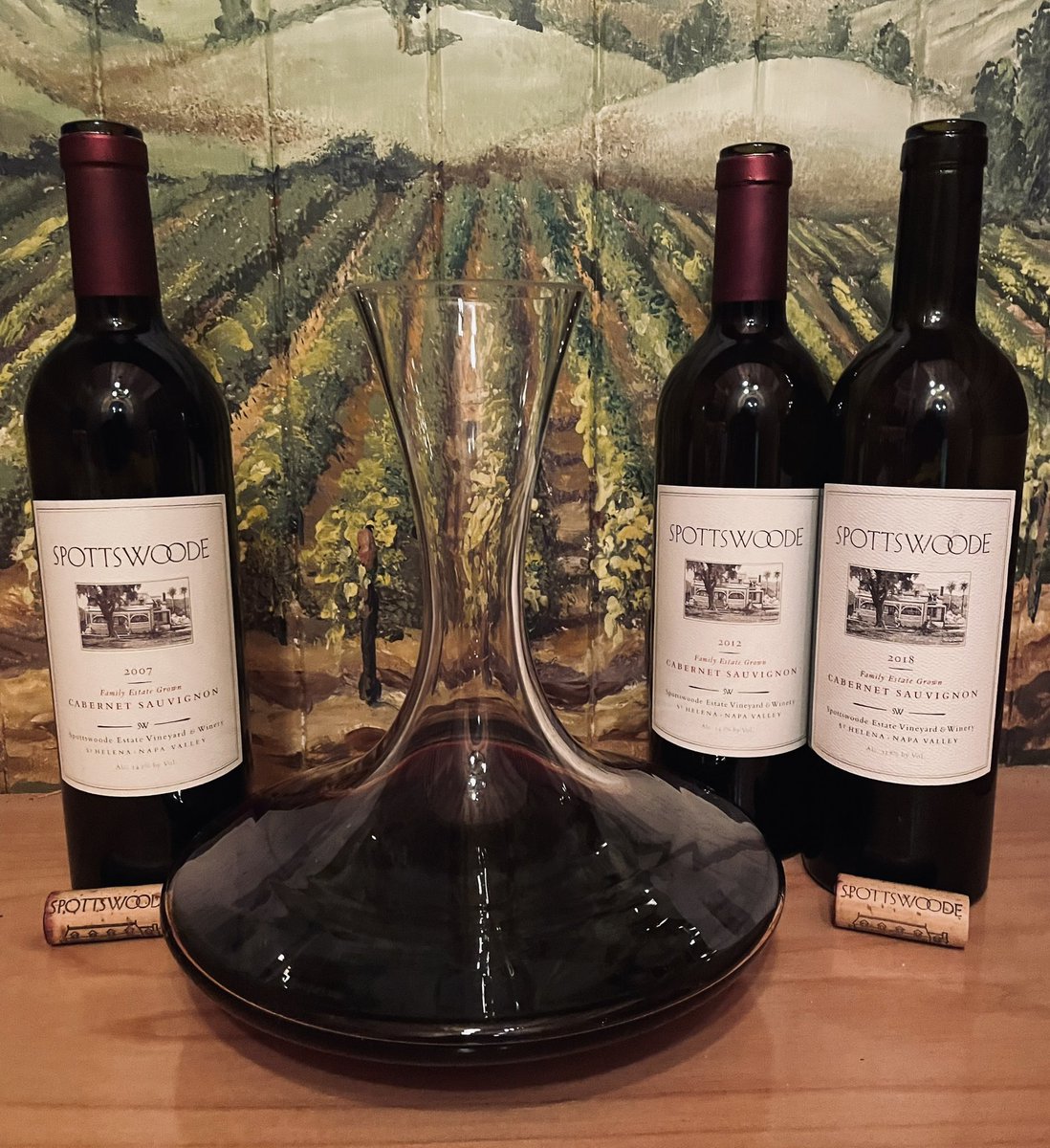 Small vertical (2007, 2012 and 2018) tasting of #Spottswoode Estate Cabernet last night. A battle of near perfect wines. Spectacular! #NapaValley #Wine