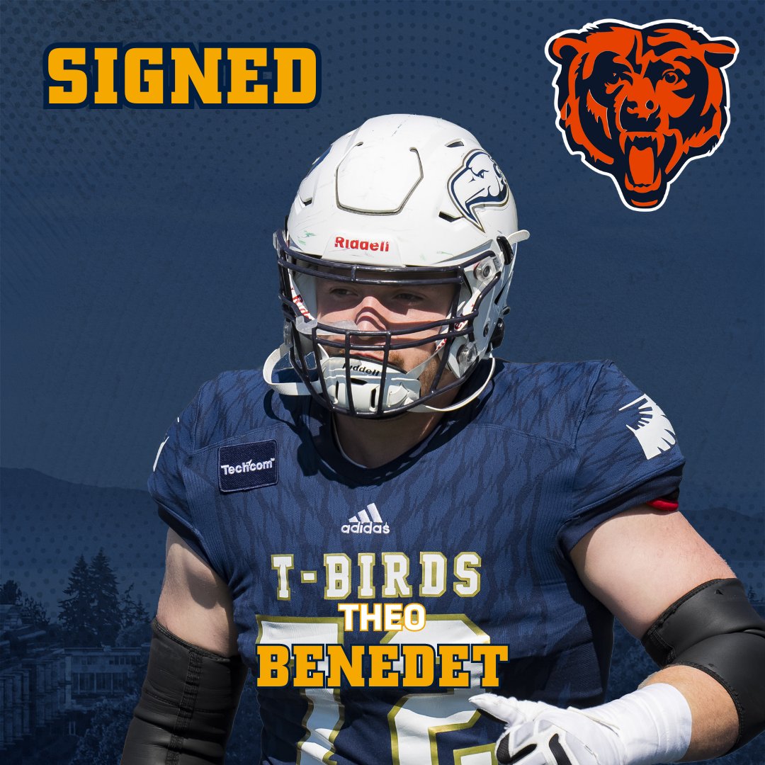 🏈 FB | Another T-Bird is @NFL bound as two-time JP Metras trophy winner @theobenedet71 has signed with the @ChicagoBears as an undrafted free agent!