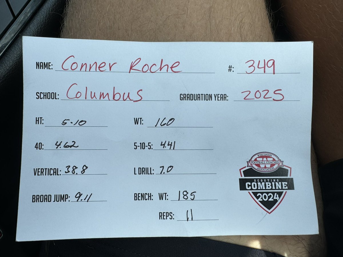 Conner (@connerroche20) on Twitter photo Had a great day at the WFCA combine! Thank you to all the coaches that came to watch our Columbus boys compete. <a href="/travisWSN/">Travis Wilson</a> <a href="/MJ_NFLDraft/">Mark Johnson</a> <a href="/brunell_jason/">Jason Brunell</a> Had a great day at the WFCA combine! Thank you to all the coaches that came to watch our Columbus boys compete. <a href="/travisWSN/">Travis Wilson</a> <a href="/MJ_NFLDraft/">Mark Johnson</a> <a href="/brunell_jason/">Jason Brunell</a>