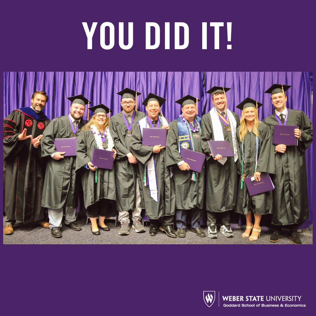 Congrats to the Goddard School of Business & Economics grads Spring 2024! YOU DID IT!
#weberbiz #weberbizgrads #weberstategrads #weberstategrad2024 #grad2024 @weberstate