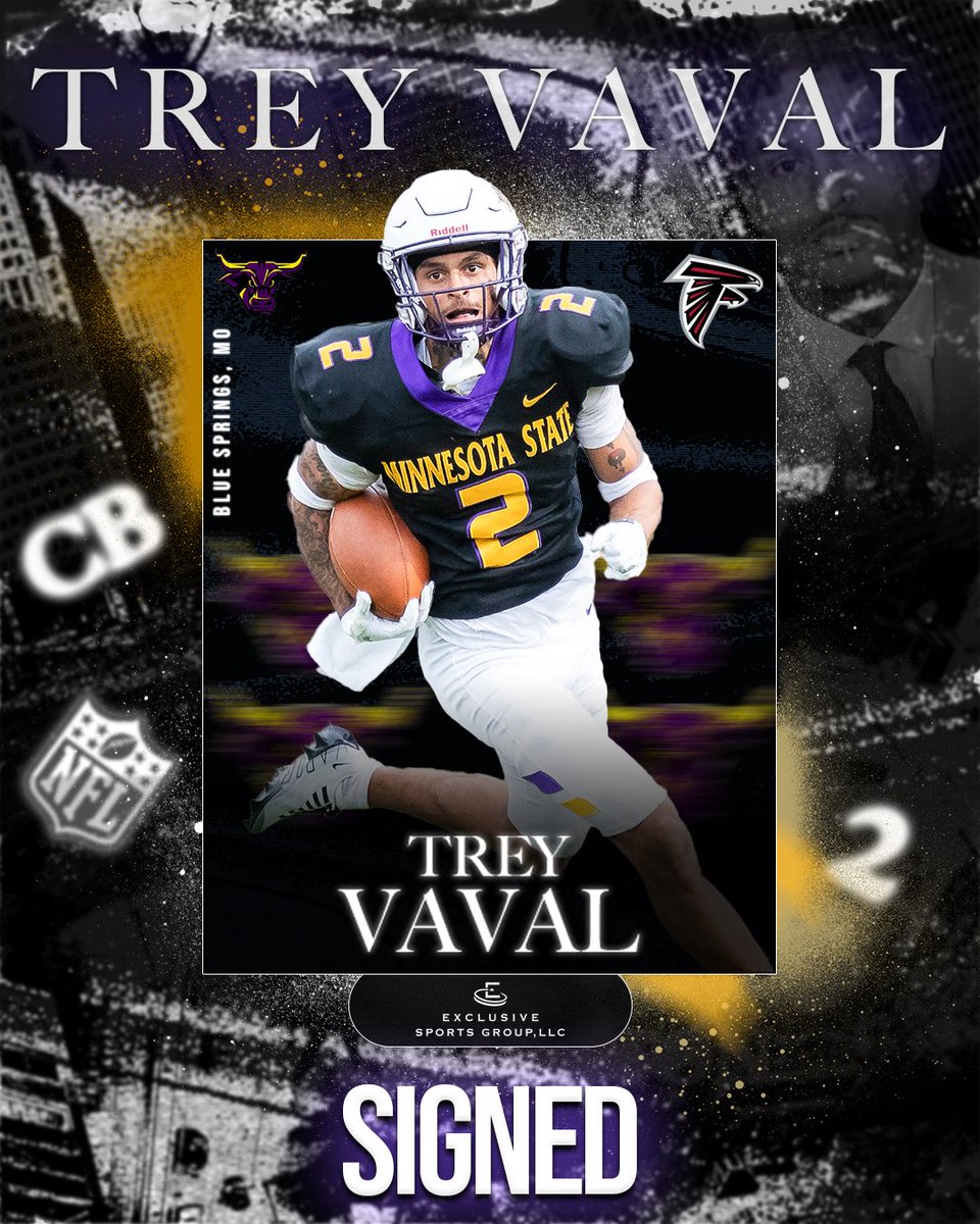 Congratulations to our guy @trey_vaval_ on signing with the Atlanta Falcons! #BeExclusive