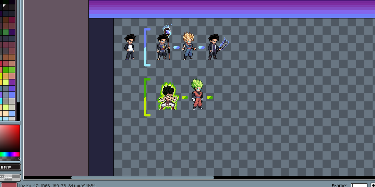 Update of the general characters
#aseprite #pixelart #magic #medieval #dragonball #JujutsuKaisen #oc #originalcharacterart