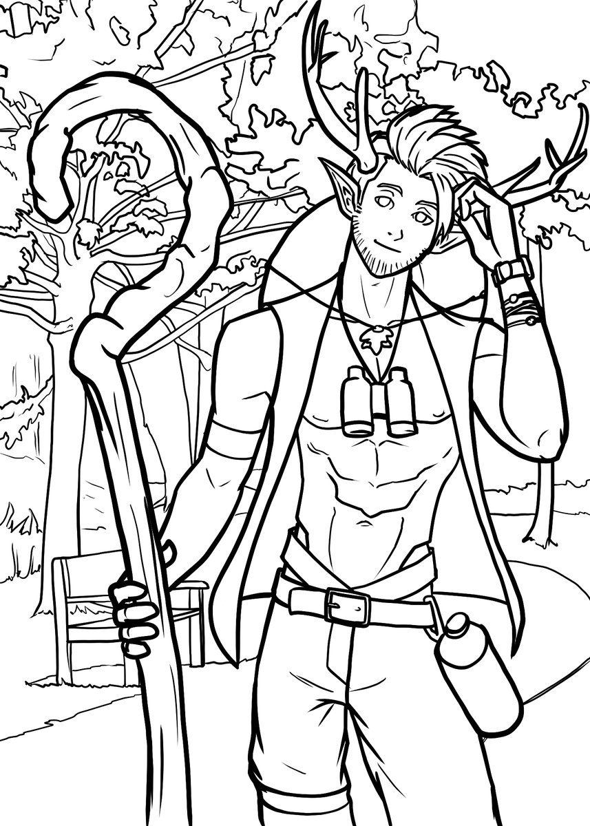 Go on a hike and you might meet this park ranger taking care of the place... 

He's one of the bonus pages in my Urban Fantasy Coloring Book!