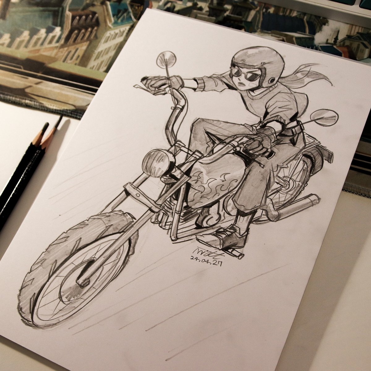 Highway Huntress #sketch #drawing #miacat #bike #motorcycle youtu.be/PfGZnRE9AyA