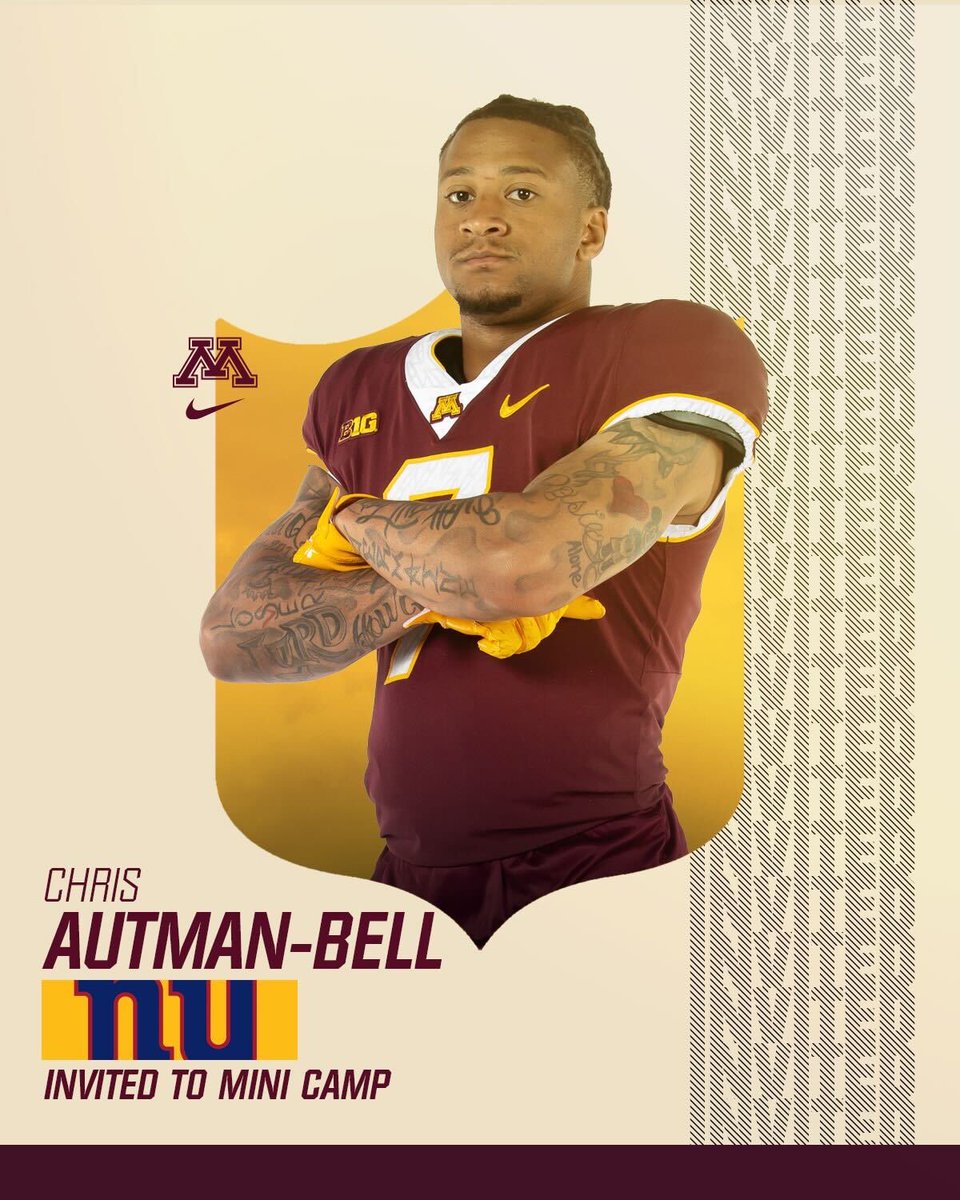 🦀 has received a @Giants camp invite! #Gophers x @chrisautmanbell