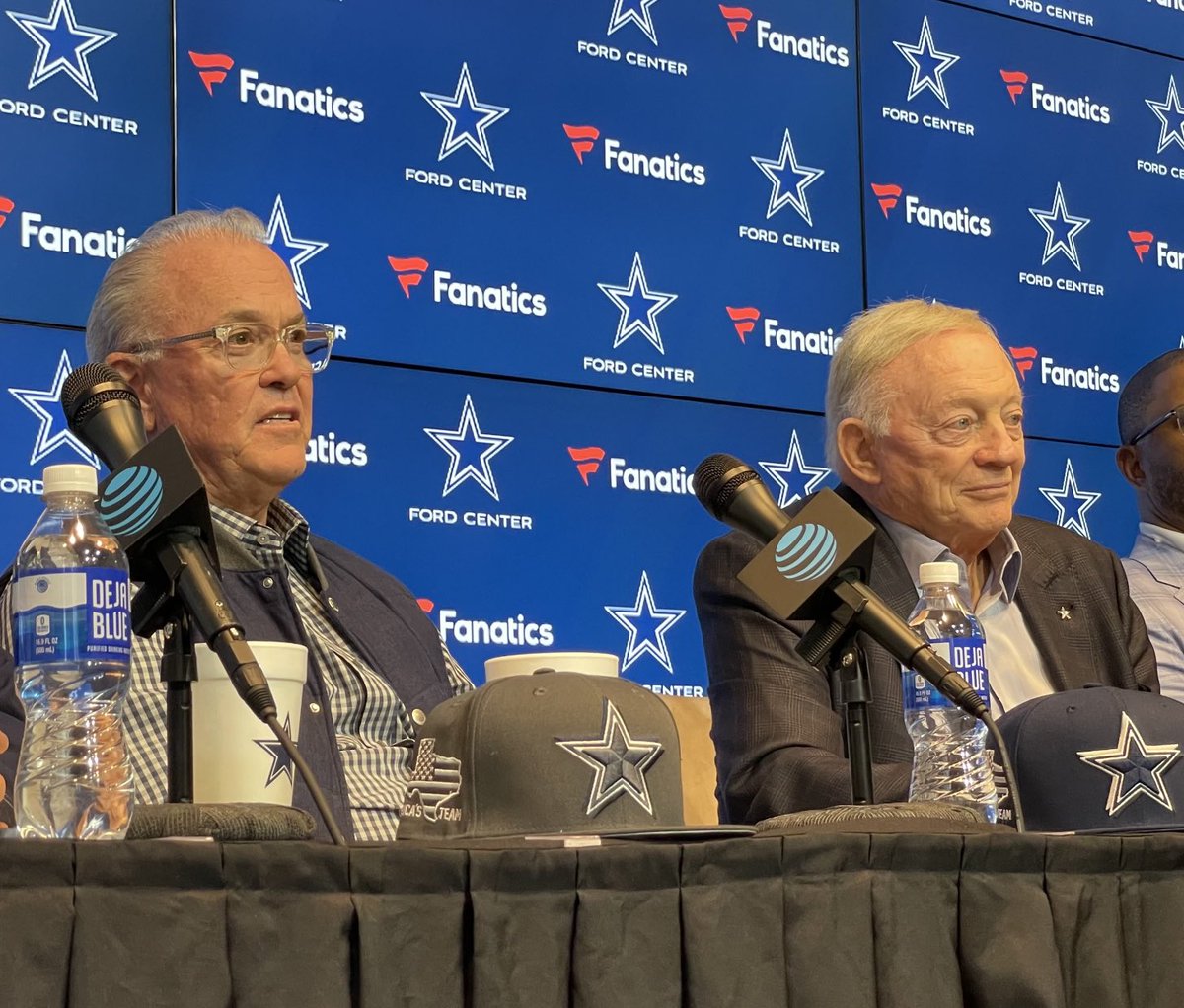 Cowboys owner Jerry Jones talking about their roster building going forward, mentioned the possibility of trading for veteran players. “This thing is a long way from being over.”