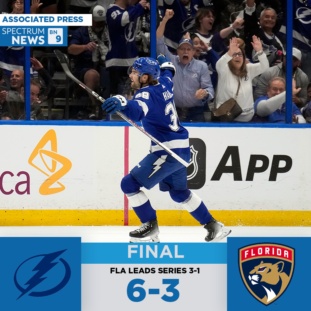 WIN AND SURVIVE: The Lightning live to play another day, taking Game 4 6-3 against the Panthers. The team will head back to Sunrise for Game 5 on Monday.