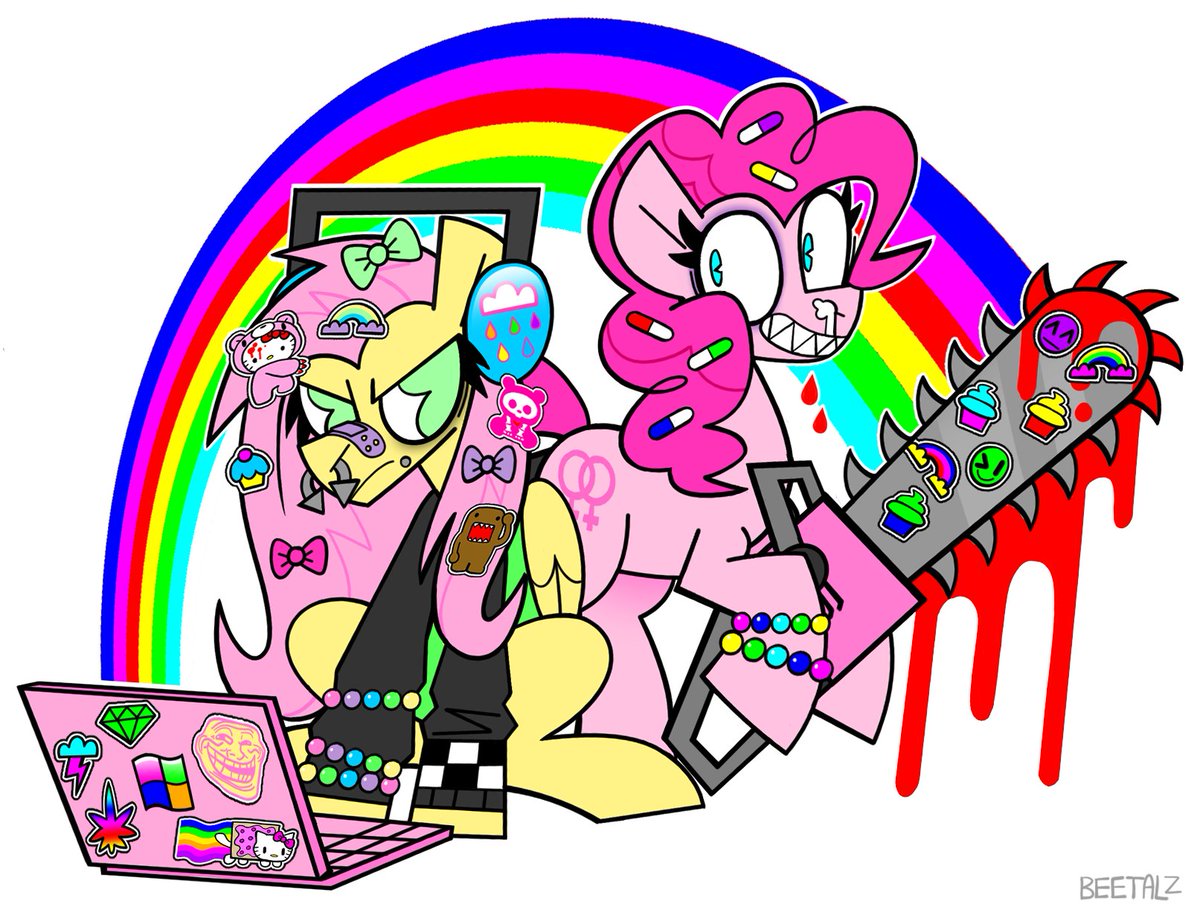 chronically online antonymph and her lesbian pony friend with a weapon 
#vyletpony