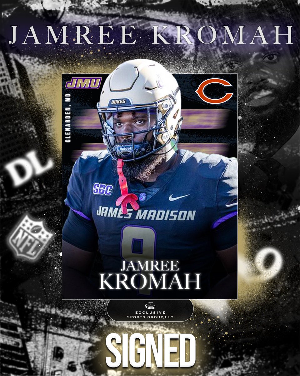 Congratulations to our guy @jamreekromah on signing with the Chicago Bears! #BeExclusive