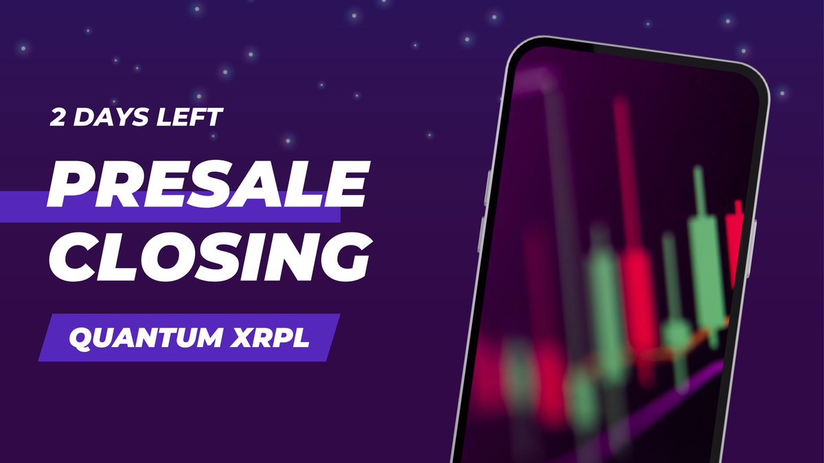 QuantumXRPL's tweet image. ONLY 2 DAYS LEFT FOR THE #QNT PRESALE! 🚨 #XRPL 

FILL YOUR BAGS BEFORE IT&apos;S SOLD OUT! 🚀

20% BONUS ON ALL PURCHASES! 🎁 

➡️ Buy here: sologenic.org/trade?network=…

➡️ or here xmagnetic.org/dex/QNT+rGPsXn…