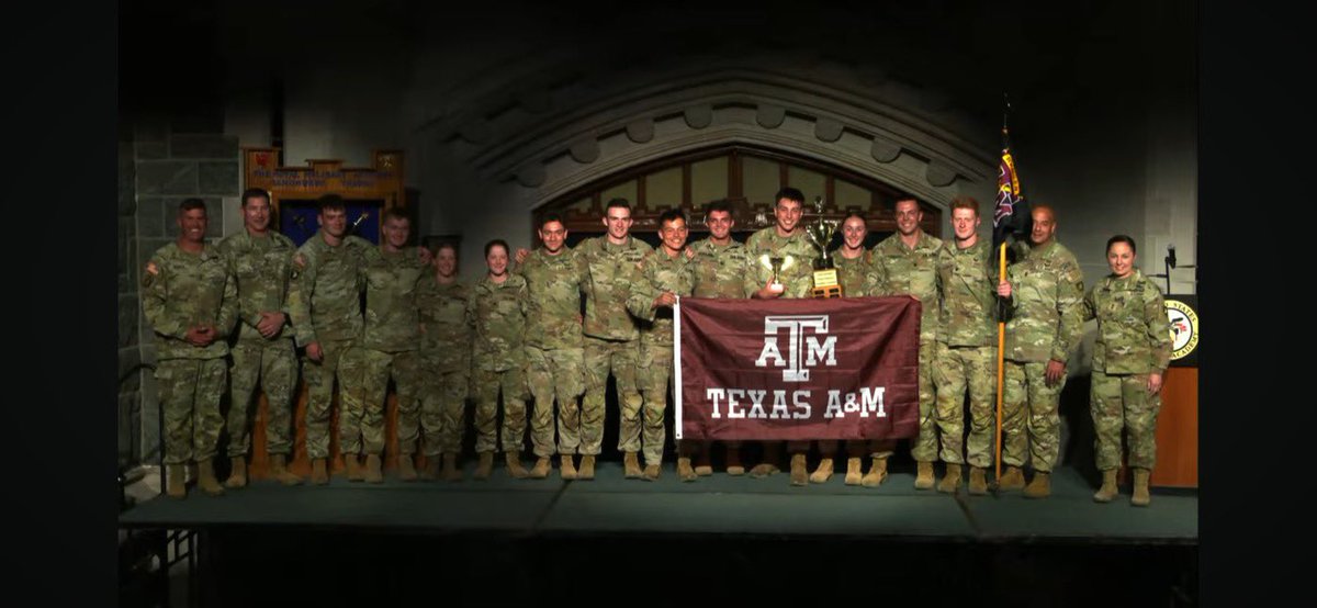 TAMUCommandant's tweet image. Congratulations to @tamu Army ROTC! They are the #ArmyROTC national champions at #sandhurst2024!!
These #Army cadets competed in a series of events that tested their military skills. They came out on top as the best ROTC and placed 4th out of all 48 teams that competed! Whoop!