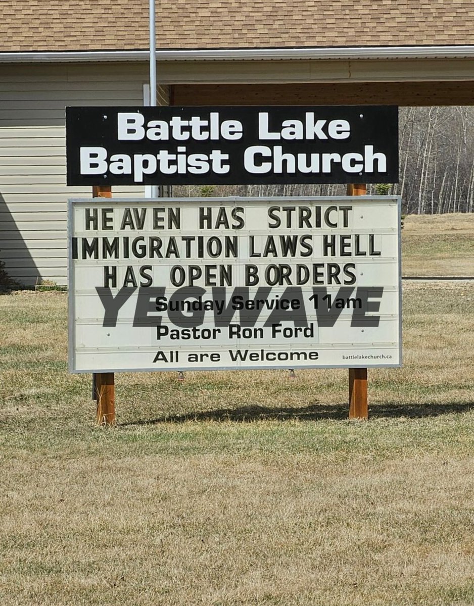 Sign at Battle Lake Baptist Church in Alberta 

Battle Lake is approximately an hour south of Edmonton