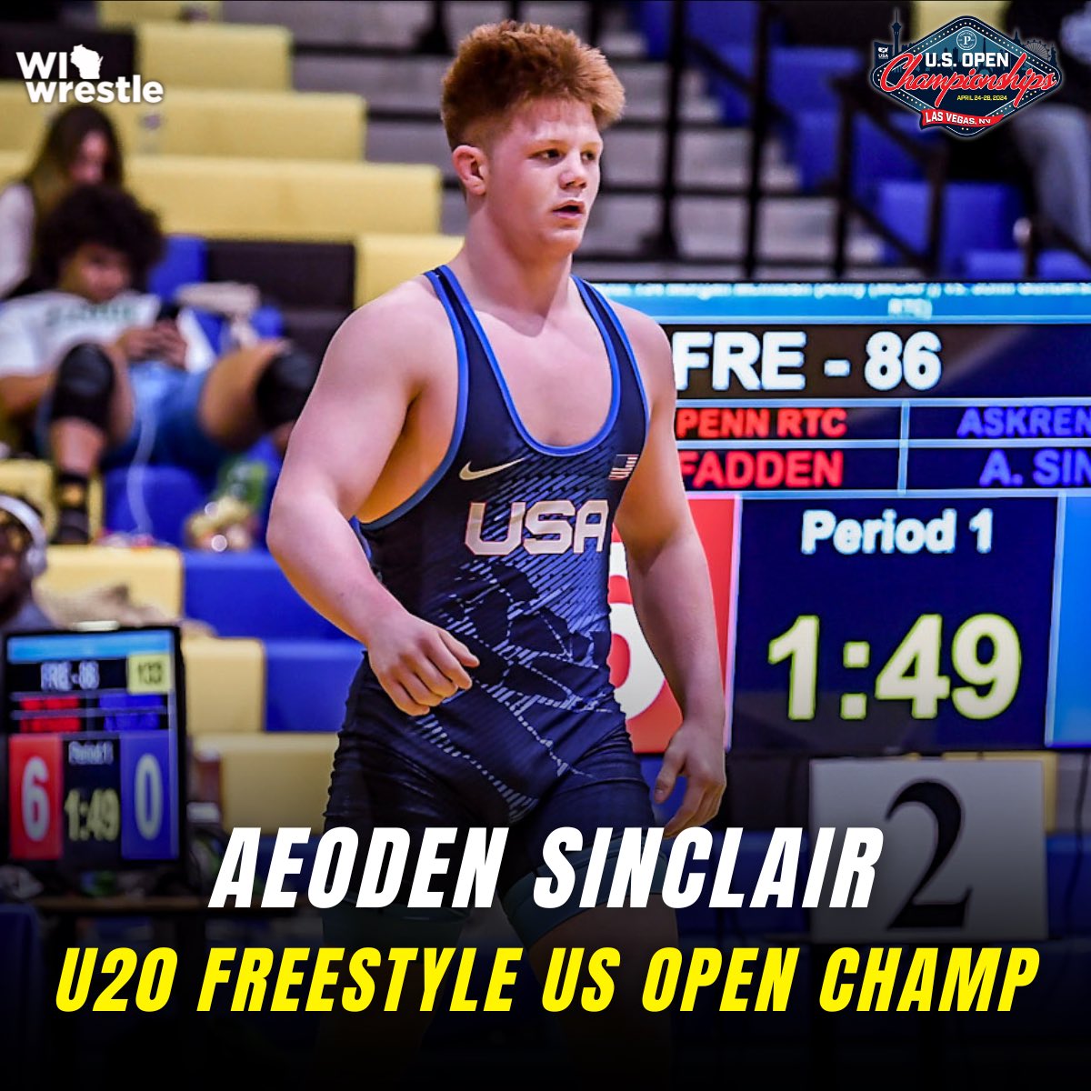 Aeoden Sinclair techs Josh Barr 10-0 to win the US Open at 86kg!