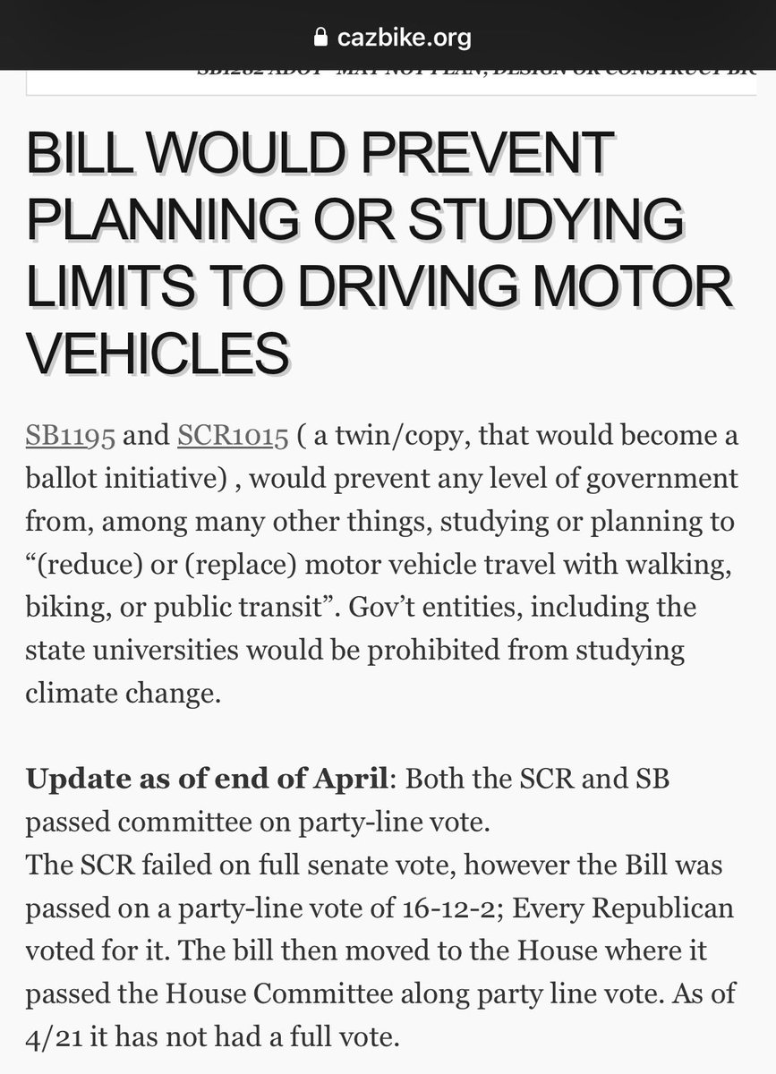 AZ GOP are attempting to make science illegal, trying to pass legislation to make even studying alternatives to automobile dependence illegal. This is f*cking insane.