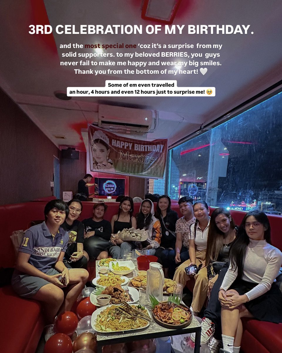 My Berries made my 21st the happiest! 

Teary-eyed how they managed to travel hours and hours and well as how my Team Berries Abroad made time to organize this most special celebration of my  21st. Mahal na mahal ko mga ‘to!