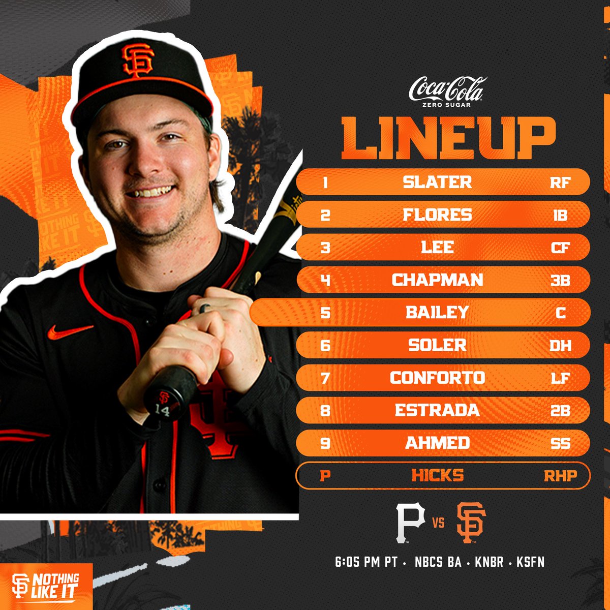 In the black threads tonight 🧵 📍: @OracleParkSF ⏰: 6:05 p.m. PT 📺: @NBCSGiants 📱: atmlb.com/3nLdl3F 📻: @KNBR | KSFN #SFGiants | @CocaCola