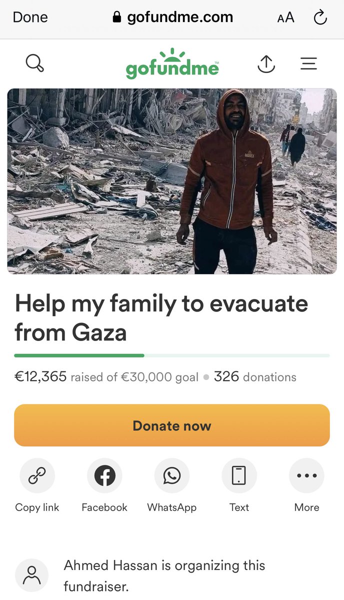 ‼️ Just a bit more than $2,500 to evacuate Jomana’s brother Anis, whom she’s tearfully leaving behind in Rafah as she & her kids evacuate from Nuseirat. There are quadcopters & drones flying ominously low, airstrikes… it’s bad as ever! Donate: gofund.me/53134a28