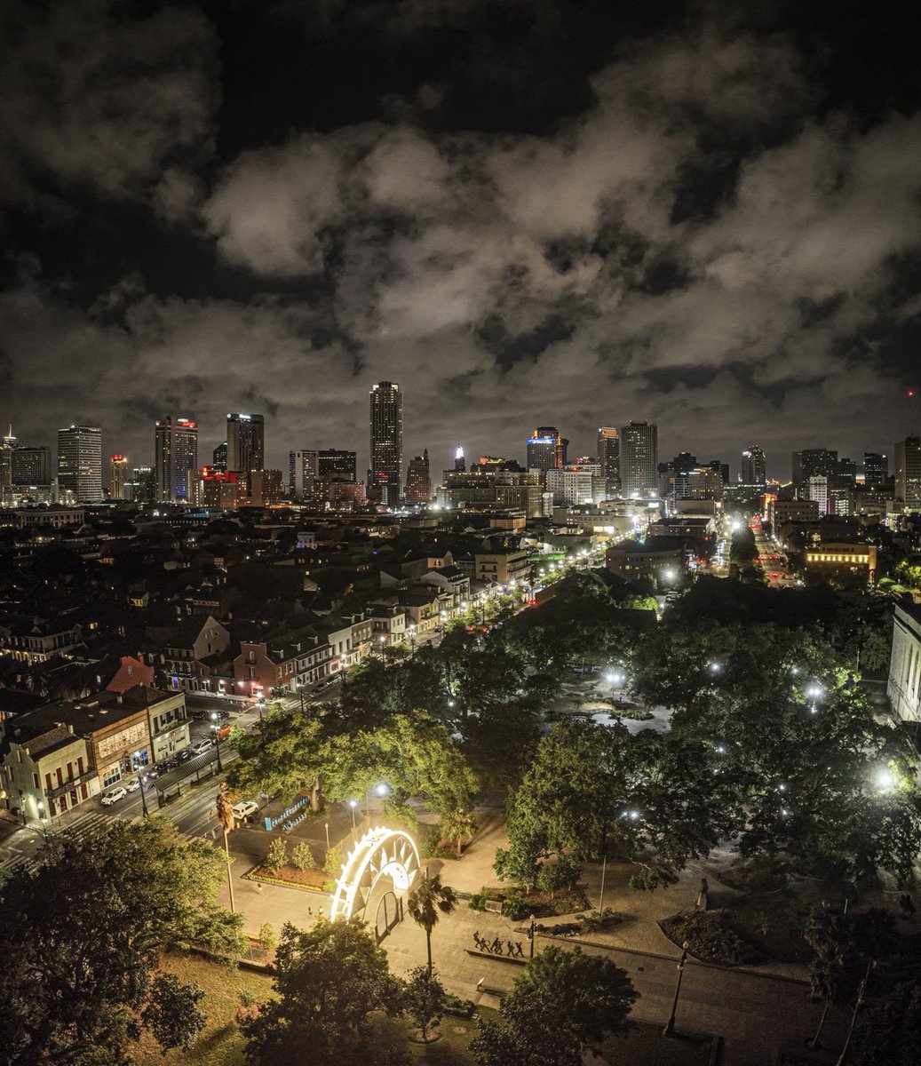 Fast-moving night clouds, New Orleans