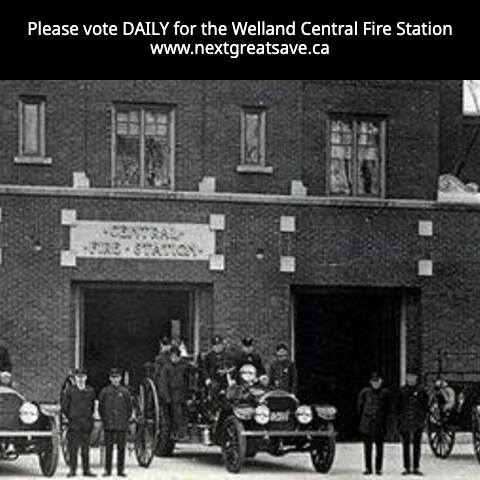 Welland Ontario's 104 yr. old Central Fire Station a finalist in the National Trust for Canada's $ 50,000 NEXT GREAT SAVE contest. Vote every day until May 6th at nextgreatsave.ca. Click 'Vote Now' on our picture.#NextGreatSave2024 #Historic Places #CdnHeritage #CdnHistory