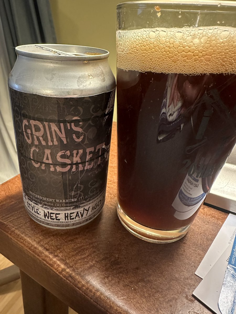 Cleaning out the fridge top shelf and found a wee heavy that will take its place for #Stouterday in this house. Another @basiccitybeer Grin’s Casket at 11.5 % abv … a fine Saturday night. #BeerForStrangeClimates #CraftBeer